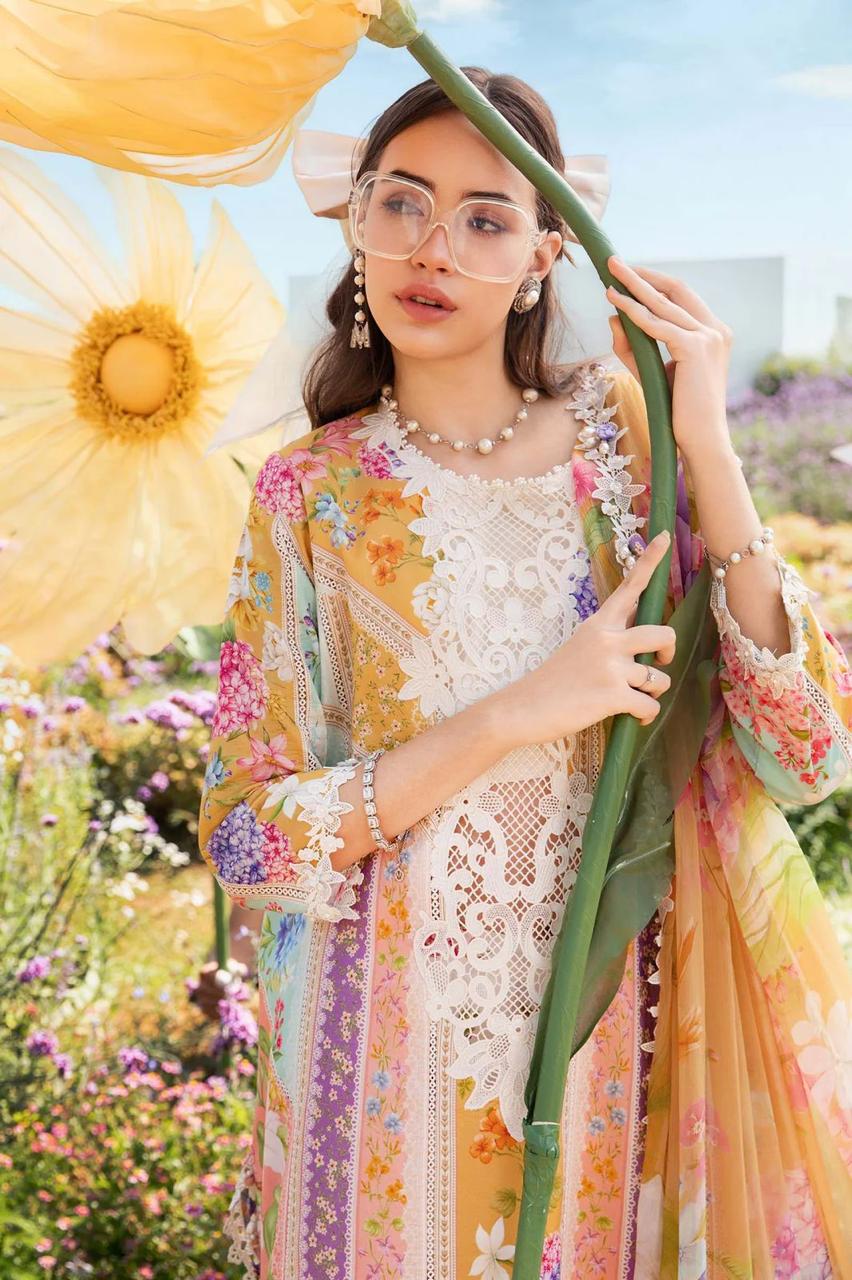 Maria B Print Lawn Collection MARIA B M PRINT LAWN COLLECTION 2025
ARTICLE#MPT-2509A/B-25