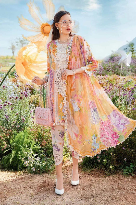 Maria B Print Lawn Collection MARIA B M PRINT LAWN COLLECTION 2025 
ARTICLE#MPT-2509A/B-25