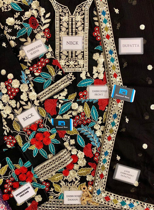 Brand Rang Rasiya Unstitch Replica Lawn Cotton Suit With Chiffon Dupatta
