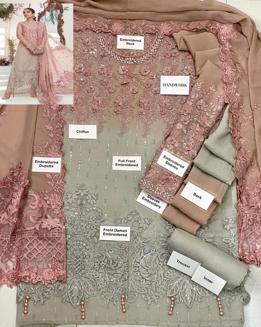Wedding Edition By Maria B D01 Tie & Dye Chiffon Suit