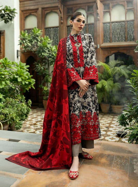 Brand Zainab Chottani Unstitch 3 Pcs Replica Lawn Suit With Chiffon Dupatta